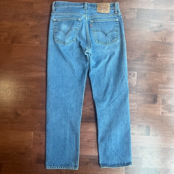 Levi's 501 xx Made in USA 32 x 32 (fits 30 x 28.5) 90s Blue Jeans - Picture 2 of 8